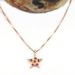 ciondolino oro rosa e rubini
