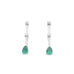 orecchini oro bianco e smeraldi