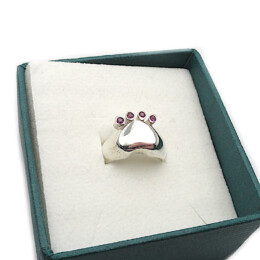 anello con zampa di cane in argento
